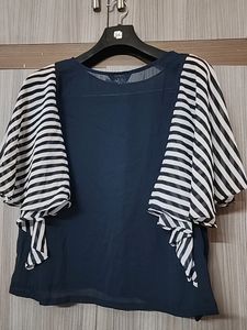 Navy Blue Western  SeeThrough Top