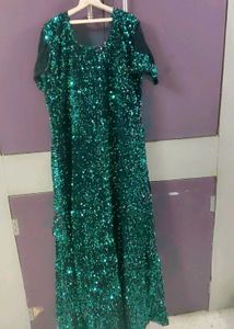Emerald Sequin Party one-pieceGown