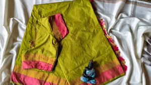 Beautiful Olive Green Saree with Tassels