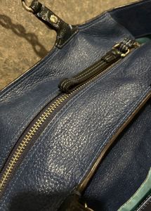 Coach Navy Leather Tote Bag