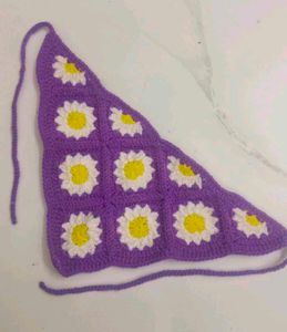 Handmade Crochet Daisy Bandana