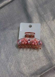 Pink Flower Hair Claw Clip