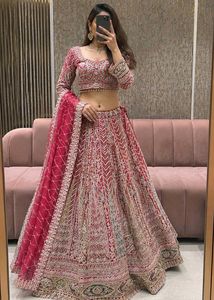 Red Embroidered Lehenga Choli Set