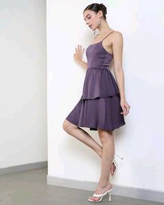 Chic Purple Tiered Mini Dress