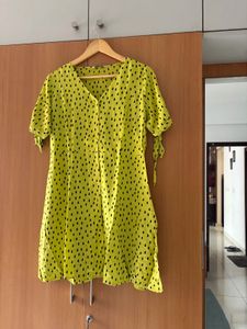 ONLY Lime Green Polka Dot Dress