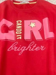 Cute Red 'Girl Brighter' Sweatshirt
