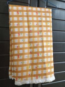 Trendy Yellow &amp; White Gingham thaan fabric 5mt