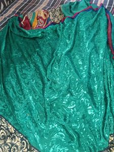 satin  Green Saree