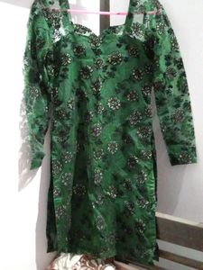 Elegant Green Floral Kurta