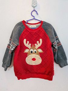 Reindeer theme kids sweater