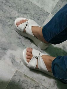 Stylish White Platform Sandals