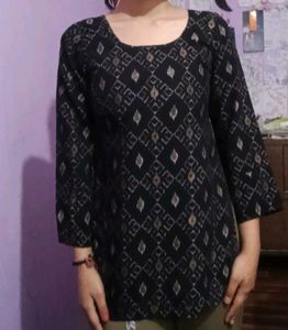 Stylish Printed Black Kurta