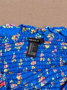 Blue Floral Smocked Tube Top | Says L fits XS &amp; S