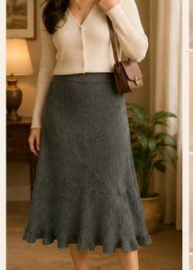Gray woolen Skirt
