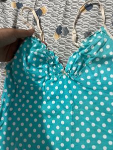 Cute Blue Polka Dot Cami Top