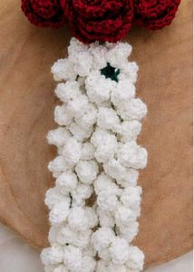 Handmade Crochet Rose & White Flower Necklace