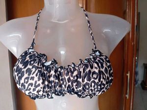 Leopard Print Bikini Top
