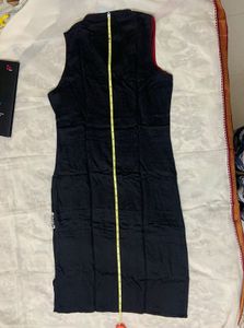 Ethnic Elegant Black Sleeveless Kurti