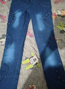 Embellished Blue Denim Jeans