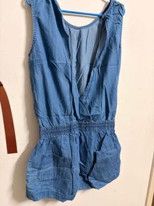 Chambray Tie Back Dress
