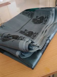 Elegant Green &amp; Grey Saree with blouse