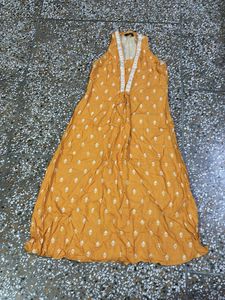Mustard Yellow Printed Kurta