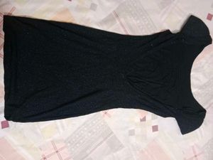 NAVY DARK BLUE Sparkly Black Short Sleeve Dress