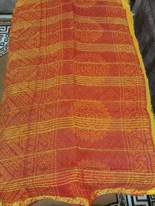 Red kota saree with zari border