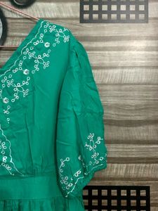 Embroidered Green Dress🎋