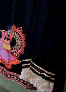Black Kurta with Peacock Embroidery