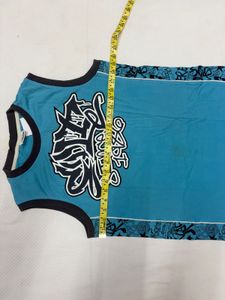Blue Graffiti Sleeveless T-Shirt