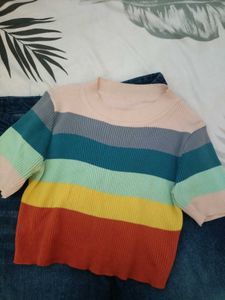 Colorful Striped Crop Top