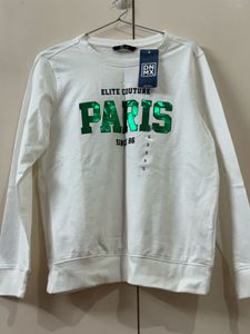 White Paris Graphic Sweatshirt