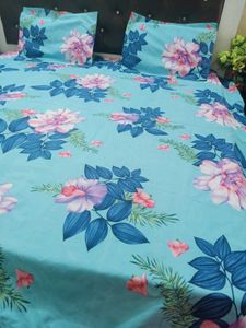 New Badsheet Sky Blue Mix Cotton Kohinoor Brand