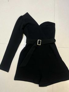 Premium Luxurious Black One-Shoulder Jumpsuit