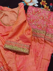 Elegant Orange Kurta Set with Embroidery