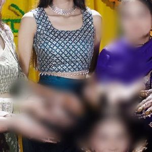 Elegant Teal Dhoti Skirt Set