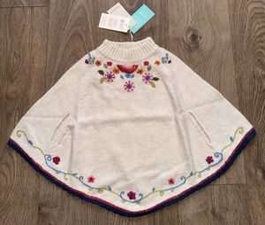 MONSOON Embroidered Cream Knitted Poncho Cape