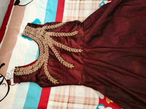 Elegant Burgundy Gown