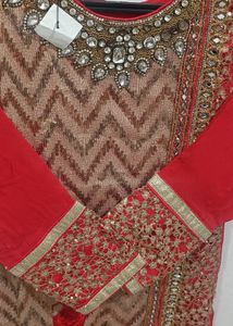 Embellished Red &amp; Gold Kurta🌹