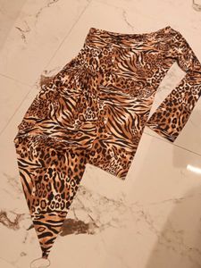 xxl Leopard Print One Shoulder Dress