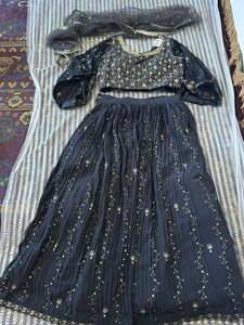 Elegant Grey Lehenga Choli Set