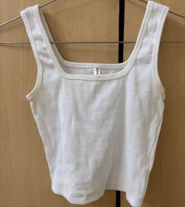 Ribbed Square Neck Tank Top