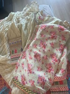Brand New Floral Kurta Gown with Dupatta
