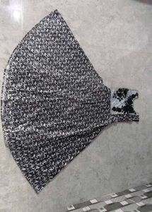 Stylish Black &amp; White Printed Dress
