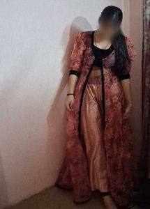 Elegant Floral Print shrug and choli with Palazzo
