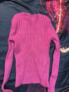 Pink Long Sleeve Crop Top
