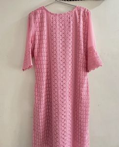 Pink Chikankari Kurta