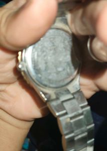 Gold Guess Watch with Diamond Accents