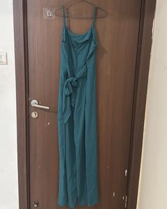 Kazo Teal Spaghetti Strap Jumpsuit